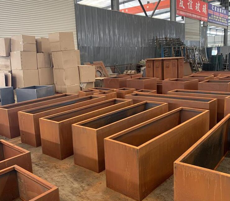 王下乡耐候钢板花箱